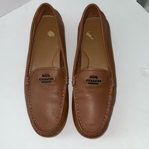 Coach Tan Leather Slip-On Shoes